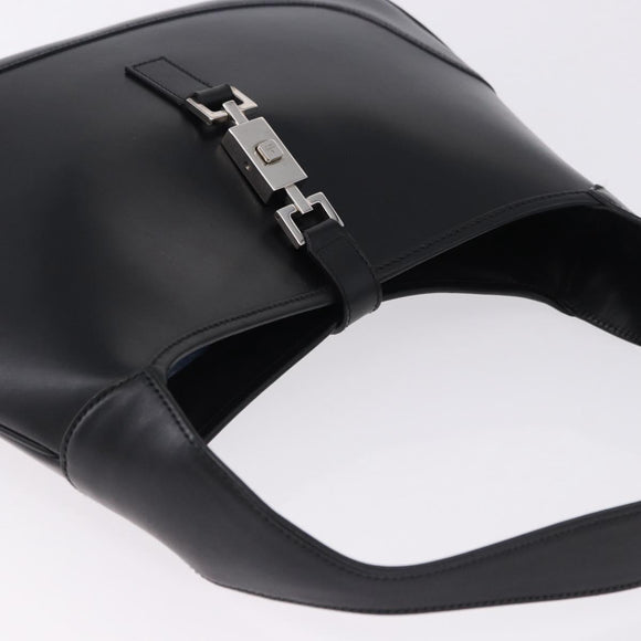 GUCCI Jackie Shoulder Bag Leather Black Silver 001 3306 2684 Auth 196840V