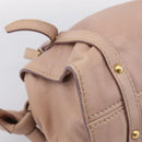 Miu Miu Tote Bag Leather Beige Gold Auth 196841V-10