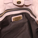 Miu Miu Tote Bag Leather Beige Gold Auth 196841V-15