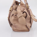 Miu Miu Tote Bag Leather Beige Gold Auth 196841V-4
