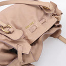 Miu Miu Tote Bag Leather Beige Gold Auth 196841V-6