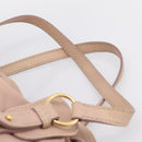 Miu Miu Tote Bag Leather Beige Gold Auth 196841V-8