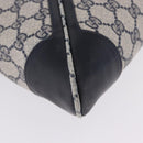 GUCCI GG Supreme Shoulder Bag PVC Navy Gold Auth 196843-16