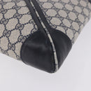 GUCCI GG Supreme Shoulder Bag PVC Navy Gold Auth 196843-17