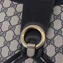 GUCCI GG Supreme Shoulder Bag PVC Navy Gold Auth 196843-18