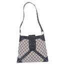 GUCCI GG Supreme Shoulder Bag PVC Navy Gold Auth 196843-2