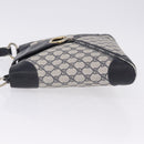 GUCCI GG Supreme Shoulder Bag PVC Navy Gold Auth 196843-5