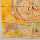 HERMES Carre 90 Scarf ""FEUX DU CIEL"" Silk Yellow Auth 196844M-8