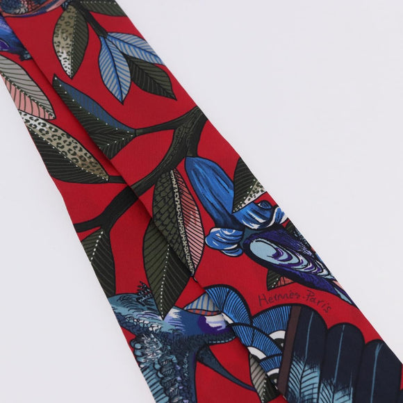 HERMES Twilly Scarf Silk Red Blue Auth 196847M