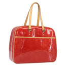 LOUIS VUITTON Monogram Vernis Sutton Hand Bag Red Rouge M91080 LV Auth 196857-1