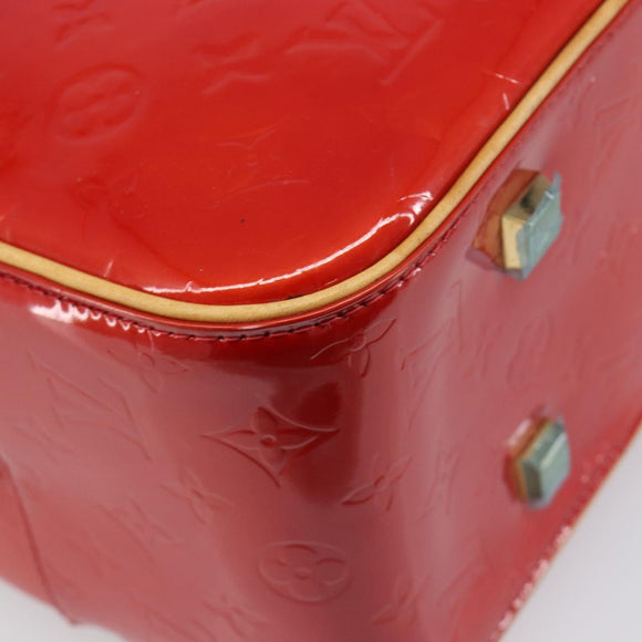 LOUIS VUITTON Monogram Vernis Sutton Hand Bag Red Rouge M91080 LV Auth 196857