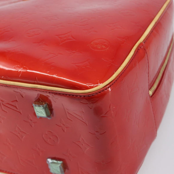 LOUIS VUITTON Monogram Vernis Sutton Hand Bag Red Rouge M91080 LV Auth 196857