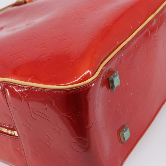 LOUIS VUITTON Monogram Vernis Sutton Hand Bag Red Rouge M91080 LV Auth 196857
