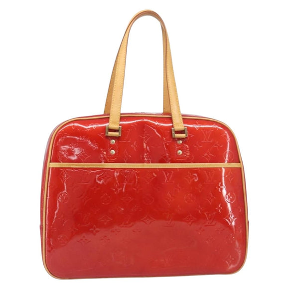 LOUIS VUITTON Monogram Vernis Sutton Hand Bag Red Rouge M91080 LV Auth 196857