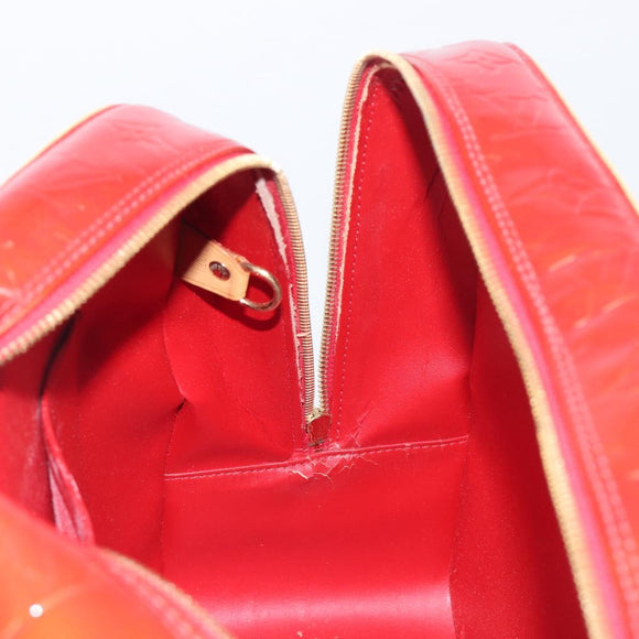 LOUIS VUITTON Monogram Vernis Sutton Hand Bag Red Rouge M91080 LV Auth 196857