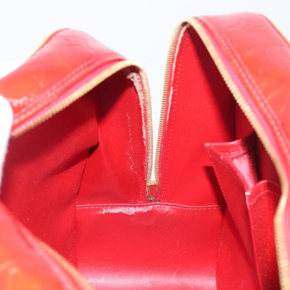 LOUIS VUITTON Monogram Vernis Sutton Hand Bag Red Rouge M91080 LV Auth 196857