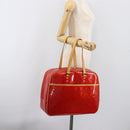 LOUIS VUITTON Monogram Vernis Sutton Hand Bag Red Rouge M91080 LV Auth 196857-25