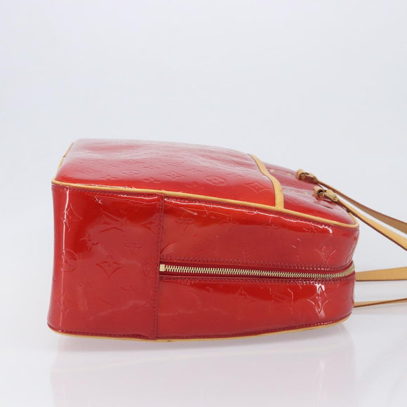 LOUIS VUITTON Monogram Vernis Sutton Hand Bag Red Rouge M91080 LV Auth 196857