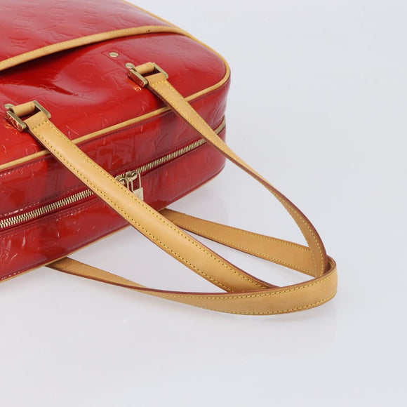 LOUIS VUITTON Monogram Vernis Sutton Hand Bag Red Rouge M91080 LV Auth 196857