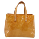 LOUIS VUITTON Monogram Vernis Reade PM Hand Bag Beige M91144 LV Auth 196860-13