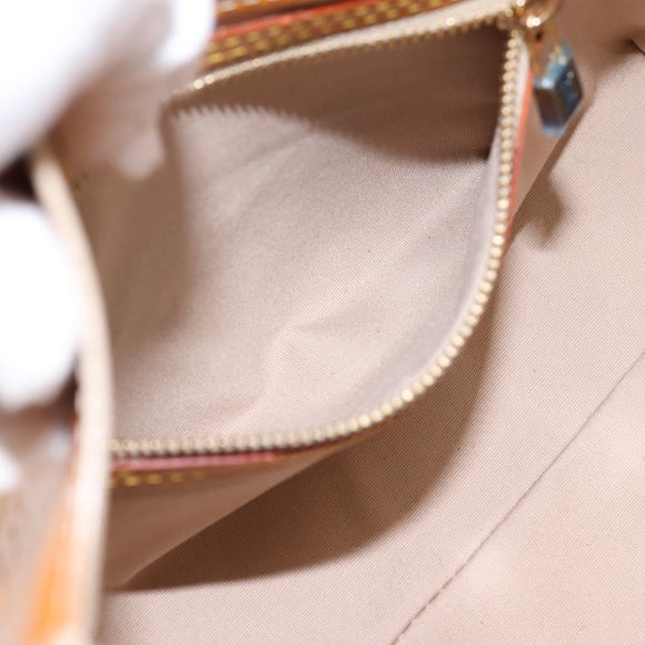 LOUIS VUITTON Monogram Vernis Reade PM Hand Bag Beige M91144 LV Auth 196860