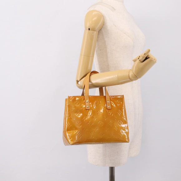 LOUIS VUITTON Monogram Vernis Reade PM Hand Bag Beige M91144 LV Auth 196860