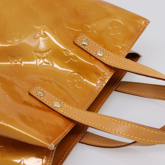 LOUIS VUITTON Monogram Vernis Reade PM Hand Bag Beige M91144 LV Auth 196860
