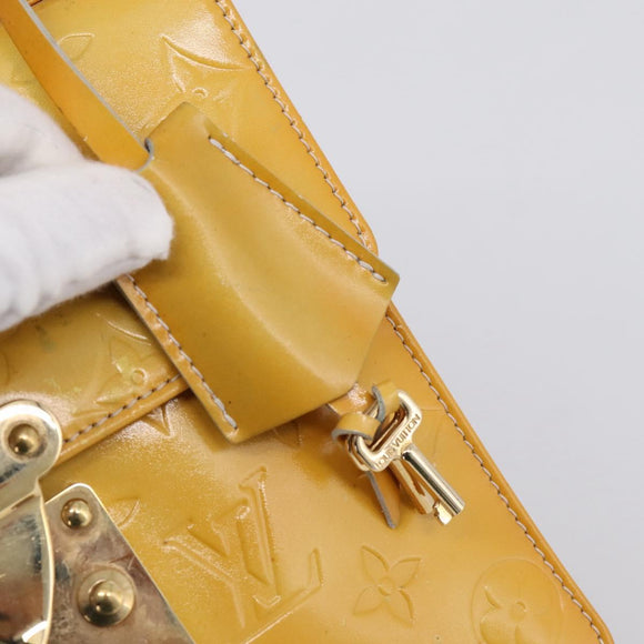 LOUIS VUITTON Monogram Vernis Spring Street Hand Bag Gris M91029 LV Auth 196862