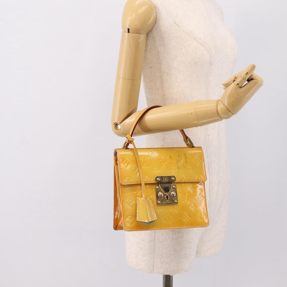 LOUIS VUITTON Monogram Vernis Spring Street Hand Bag Gris M91029 LV Auth 196862
