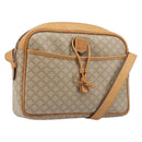 CELINE Macadam Canvas Shoulder Bag PVC Beige Gold Auth 196864-1