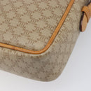 CELINE Macadam Canvas Shoulder Bag PVC Beige Gold Auth 196864-15