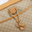CELINE Macadam Canvas Shoulder Bag PVC Beige Gold Auth 196864-17