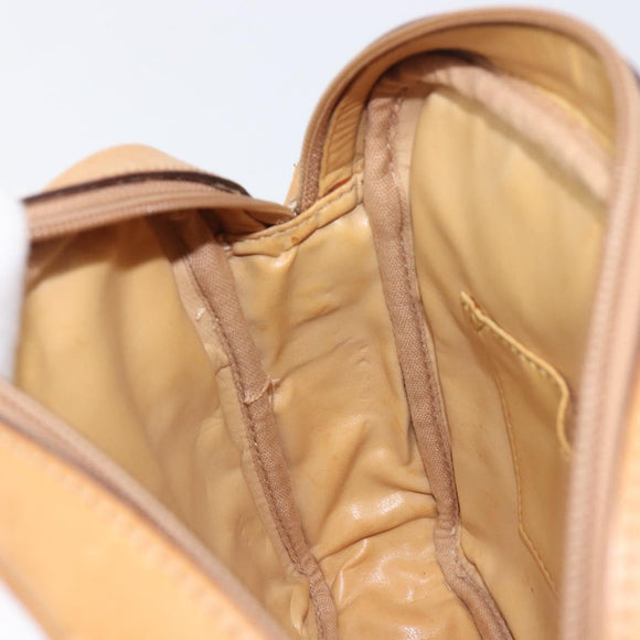 CELINE Macadam Canvas Shoulder Bag PVC Beige Gold Auth 196864