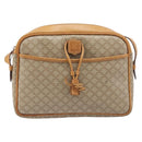CELINE Macadam Canvas Shoulder Bag PVC Beige Gold Auth 196864-13