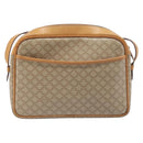 CELINE Macadam Canvas Shoulder Bag PVC Beige Gold Auth 196864-2