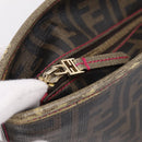 FENDI Zucca Canvas Tote Bag PVC Brown Black Auth 196868-10