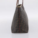 FENDI Zucca Canvas Tote Bag PVC Brown Black Auth 196868-3