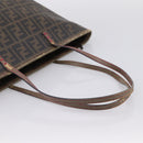 FENDI Zucca Canvas Tote Bag PVC Brown Black Auth 196868-7