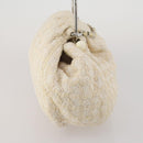 CHANEL Hand Bag Tweed White Silver CC Auth 196872-5