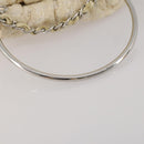 CHANEL Hand Bag Tweed White Silver CC Auth 196872-7
