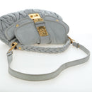 Miu Miu Hand Bag Leather 2way Gray Gold Auth 196873A-8