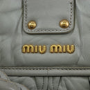 Miu Miu Hand Bag Leather 2way Gray Gold Auth 196873A-24