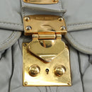 Miu Miu Hand Bag Leather 2way Gray Gold Auth 196873A-25