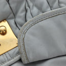 Miu Miu Hand Bag Leather 2way Gray Gold Auth 196873A-27