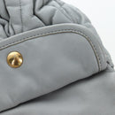 Miu Miu Hand Bag Leather 2way Gray Gold Auth 196873A-28