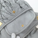 Miu Miu Hand Bag Leather 2way Gray Gold Auth 196873A-29
