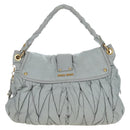 Miu Miu Hand Bag Leather 2way Gray Gold Auth 196873A-2