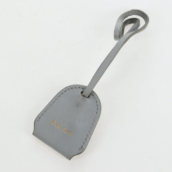 Miu Miu Hand Bag Leather 2way Gray Gold Auth 196873A
