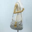 Miu Miu Hand Bag Leather 2way Gray Gold Auth 196873A-38