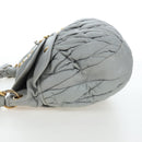 Miu Miu Hand Bag Leather 2way Gray Gold Auth 196873A-3